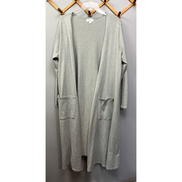 LulaRoe Sweater Womens size XL Light green long open front cardigan pockets - Picture 1 of 5